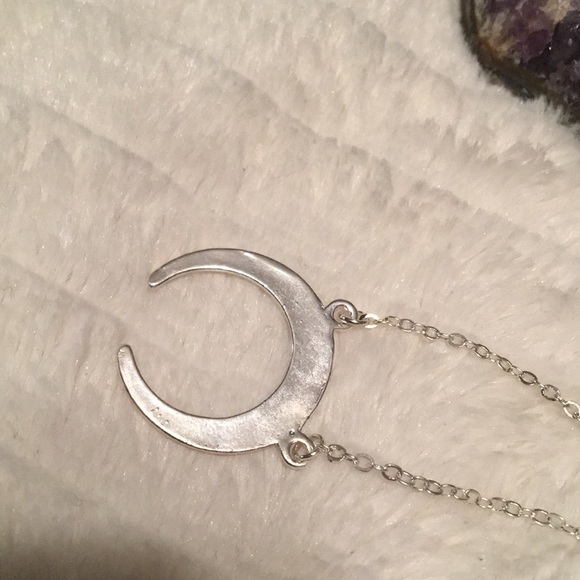 Boho Crescent Moon Horn Necklace - Picture 3 of 4